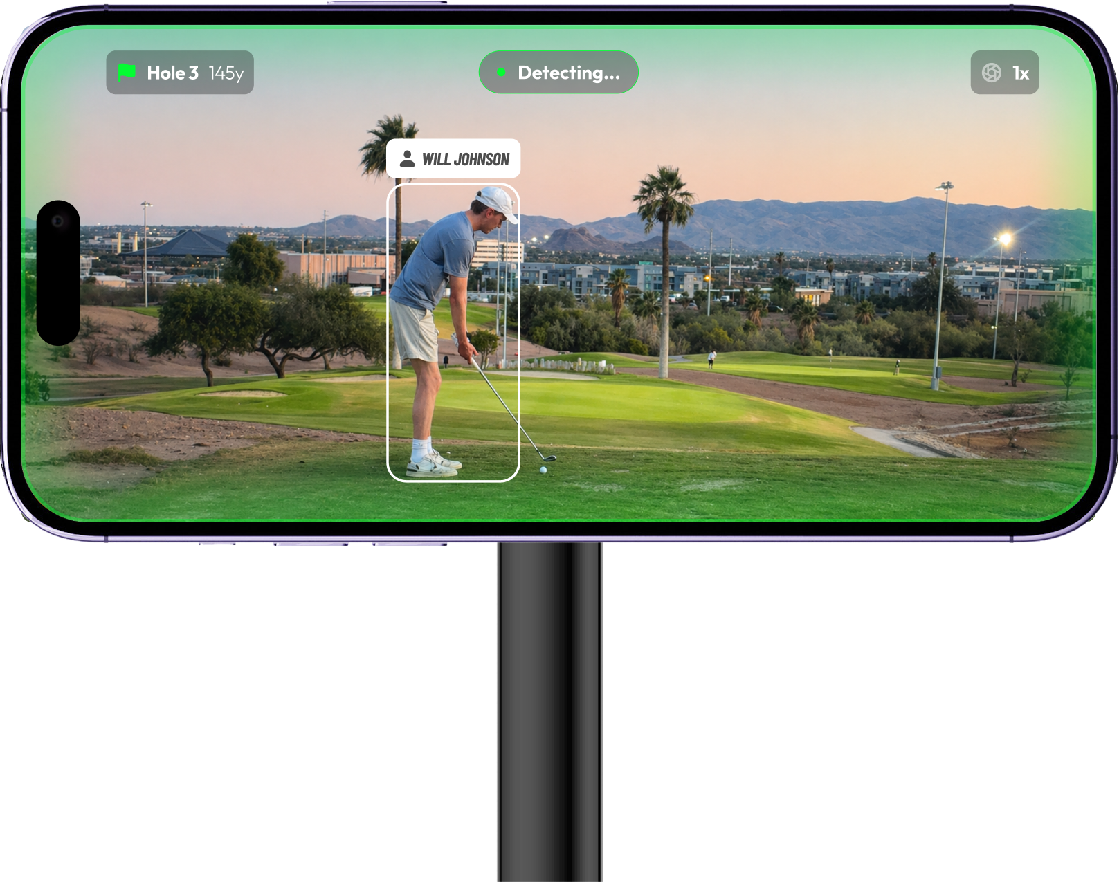 Phone detecting golf shot